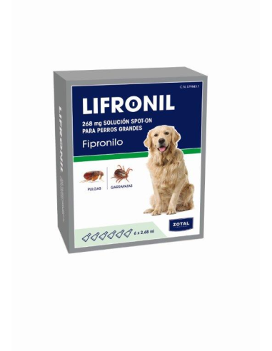 PIPETAS LIFRONIL PERROS GRANDES 6 x 268 ml