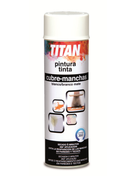 TITAN SPRAY CUBRE MANCHAS MATE BLANCO 0,5L