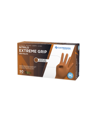 Cuatrogasa Guantes Nitrilo Extreme Grip Naranja...