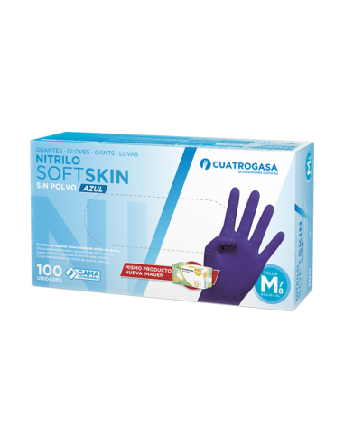 Cuatrogasa Guantes Nitrilo Softskin Azul Caja...