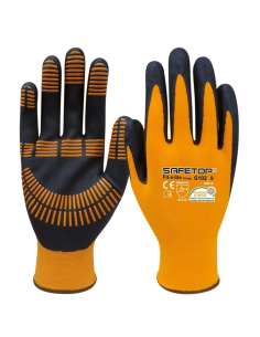 Safetop Guante Nitrilo Fit-O-Lite Strings G102 Naranja Talla 7