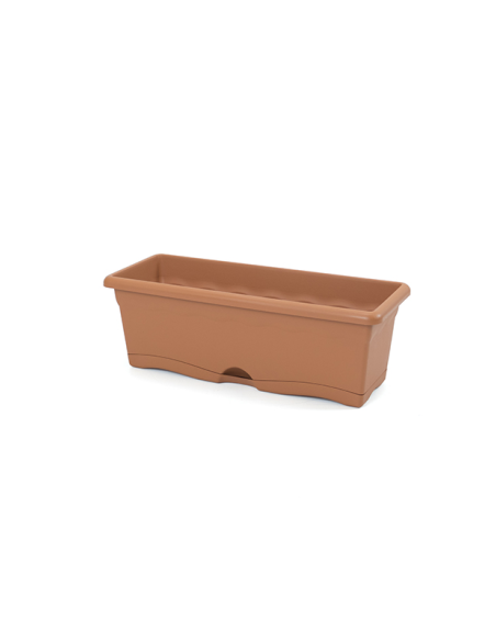 Plastiken Jardinera con Plato Integrado Terra 50 cm Terracota
