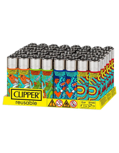 Clipper Encendedor Classic Grabado Expositor 48 uds