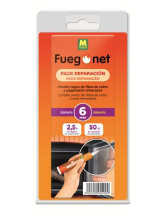 Fuegonet Cordón Chimenea Negro Ø 6 mm + Cola Refractaria... 2