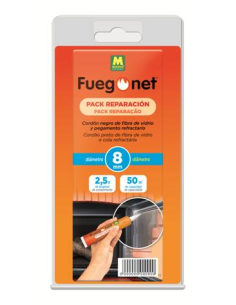 CORDON CHIMENEA FUEGO NET NEGRO Ø 8 + COLA REFRAC 50 ml 2