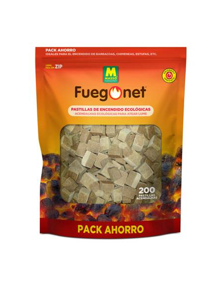 Fuegonet Pastillas de Encendido Ecológicas Bolsa 200 Unidades