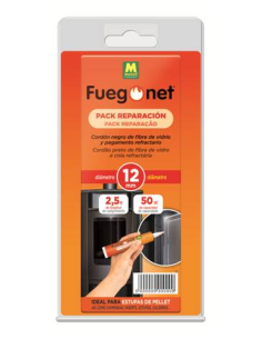 Fuegonet Cordón Chimenea Negro Ø 12 mm + Cola Refractaria... 2