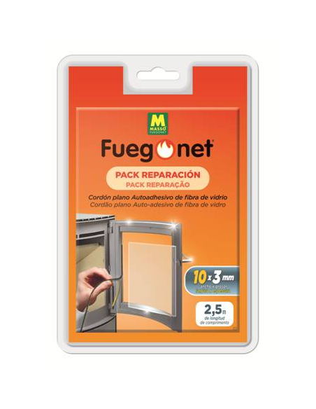 Fuegonet Cordón Chimenea Plano Autoadhesivo 10 x 3 mm