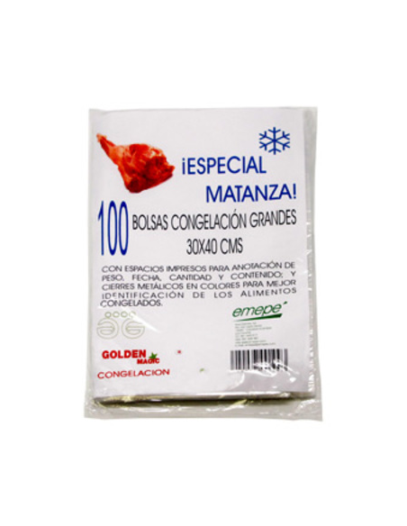 BOLSA CONGELADO GOLDEN  PAQUETE  100 uds  30x40 MATANZA