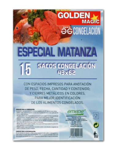 BOLSA CONGELADO GOLDEN  PAQUETE  15 uds  42x62
