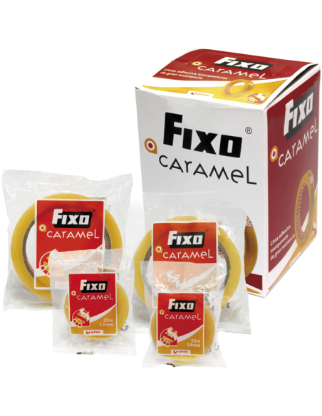 Fixo Cinta Adhesiva Caramel Transparente 19 mm x 66 m