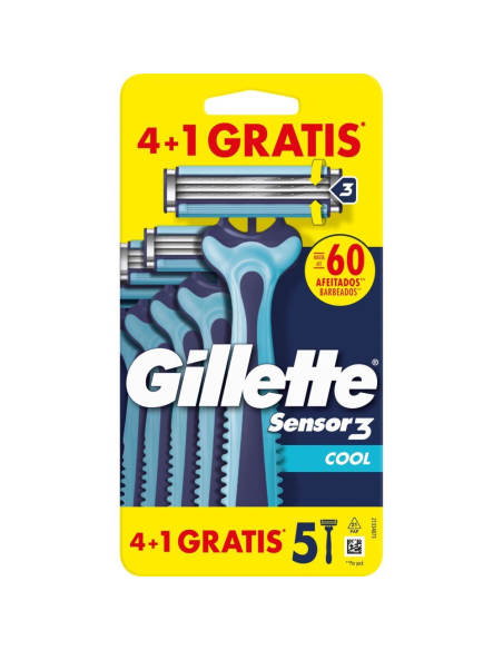 MAQUINILLA AFEITAR SENSOR COOL 4+1 GRATIS 3 Hojas DESHECHABLE