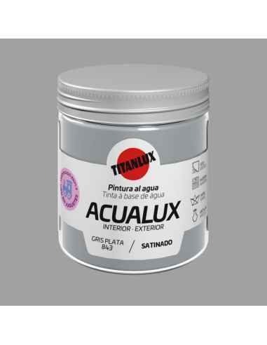 Titanlux Acualux Satinado Gris Plata 0843 0,075 L