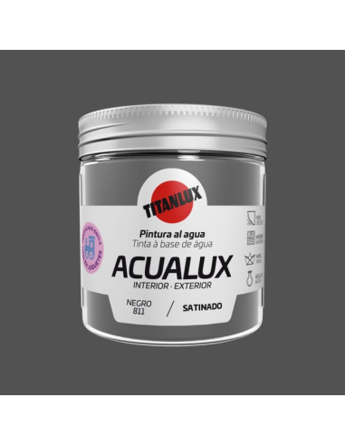 Titanlux Acualux Satinado Negro 0811 0,075 L