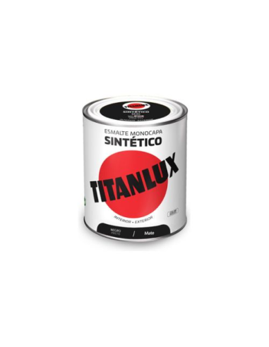 Titanlux Esmalte Sintético Mate Negro 0576 0,75 L