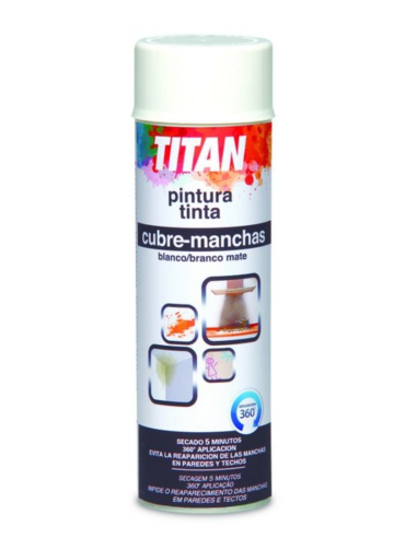 TITAN SPRAY CUBRE MANCHAS MATE BLANCO 0,5L