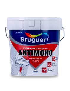PINTURA BRUGUER CON CONSERVANTE ANTIMOHO MATE BLANCO 4 L