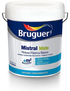 PINTURA PLASTICA BRUGUER MISTRAL MATE BLANCO 15 L
