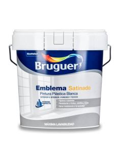 PINTURA PLASTICA BRUGUER EMBLEMA SATINADO 15 L BLANCO
