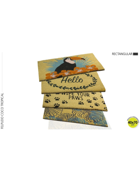 CAPACHO COCO PVC 40X70 TROPICAL RETO.