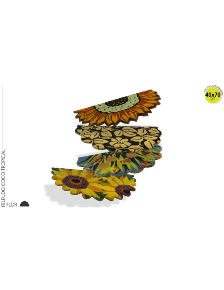 CAPACHO DE COCO PVC 40X70 FLOR TROPICAL