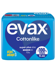 COMPRESAS EVAX COTTONLIKE SUPER PLUS ALAS 10 uds