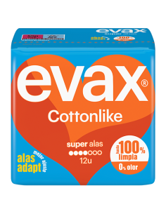 COMPRESAS EVAX COTTONLIKE SUPER ALAS 12