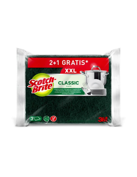 Scotch-Brite Estropajo Fibra Verde Gigante 3 uds