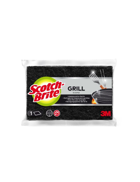 Scotch-Brite Estropajo Negro Grill Limpieza Extra Fuerte 1 ud