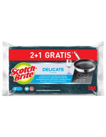 Scotch-Brite Estropajo No Raya con Esponja 3 uds