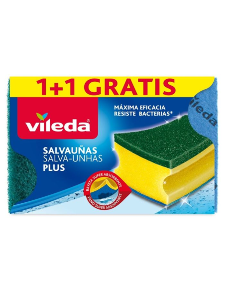 Vileda Estropajo Salvauñas Antibacterias Pack 2 uds