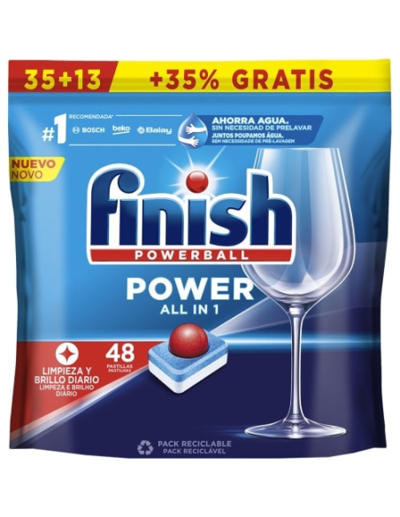 Finish Powerball Power Pastillas Lavavajillas 50 uds (25 + 25 Gratis)