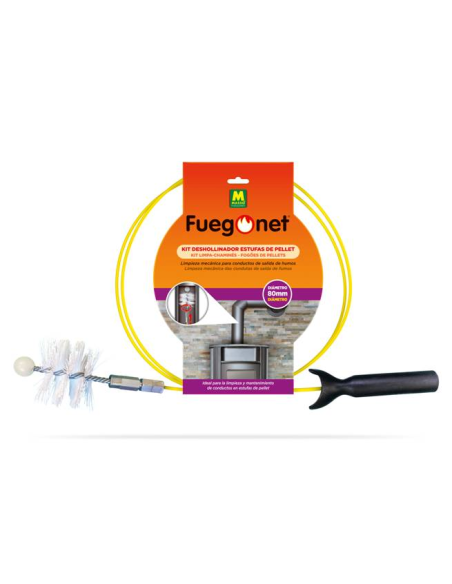 Fuegonet Deshollinador Kit Estufas de Pellet Ø 80 mm