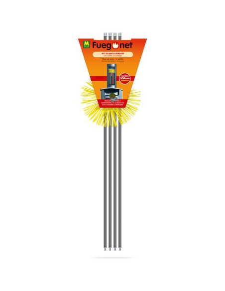 Fuegonet Deshollinador Kit 4 Varillas + Erizo de Nylon Ø 200 mm