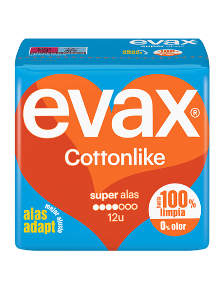 COMPRESAS EVAX COTTONLIKE SUPER ALAS 12