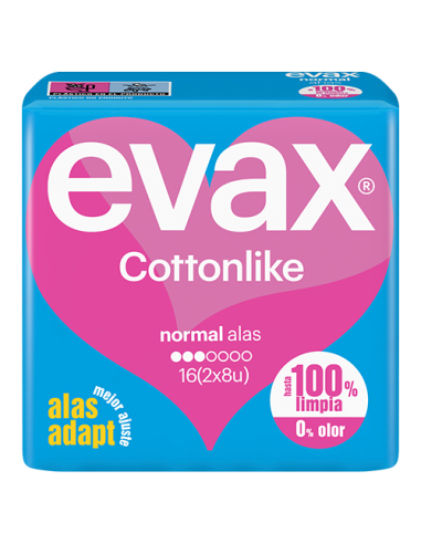 COMPRESAS EVAX COTTONLIKE NORMAL ALAS 19 uds
