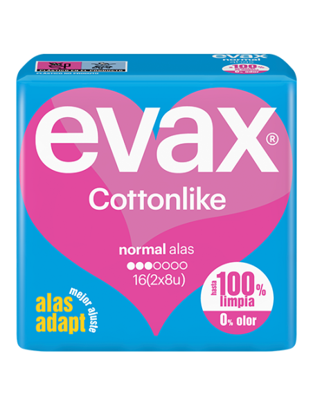COMPRESAS EVAX COTTONLIKE NORMAL ALAS 19 uds