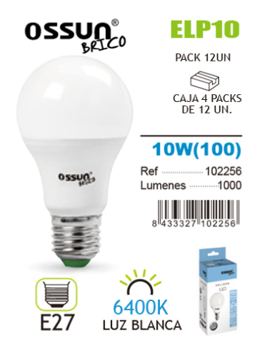 Ossun Bombilla LED Standard 10W E27 Luz Blanca