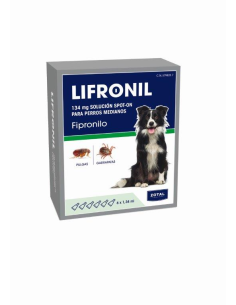 PIPETAS DE LIFRONIL PARA CÃES MED. 6X134ML.