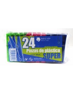 PINZAS ROPA PAQUETE  24 uds TARRES PLASTICO