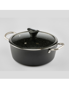 POTE DE PEDRA PRETA 24 CM. 20224