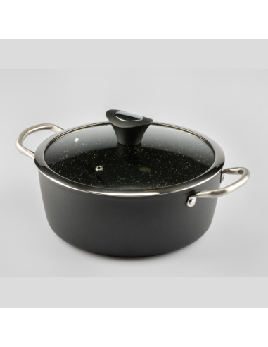 Kadal Olla Alta con Tapa Piedra Black 24 cm