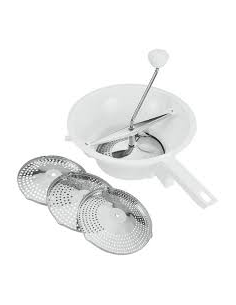 PASAPURES PLASTICO 3 DISCOS ACERO INOX. 24 cm
