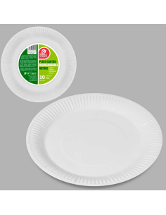 PLATO LLANO CAMPING BEST PAQUETE  25 uds 23 cm CARTON BLANCO