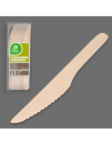Best Cuchillo Camping Madera 16,5 cm 12 uds
