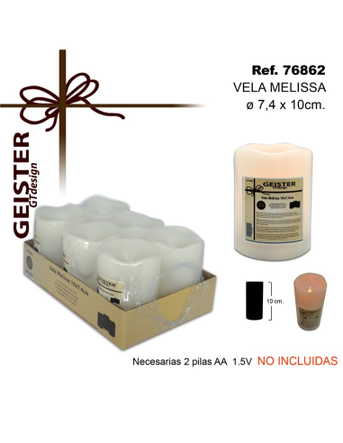 VELA MELISSA BATERIAS 76862 10X74CM. BCA
