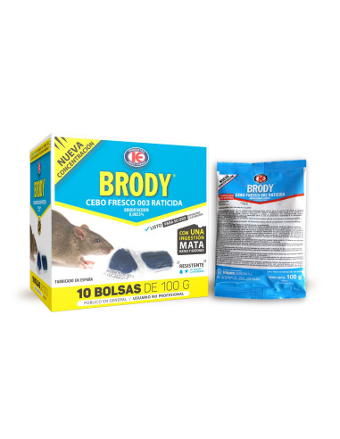 RATICIDA BRODY CEBO FRESCO 003 EXP. 10 BOLSAS...