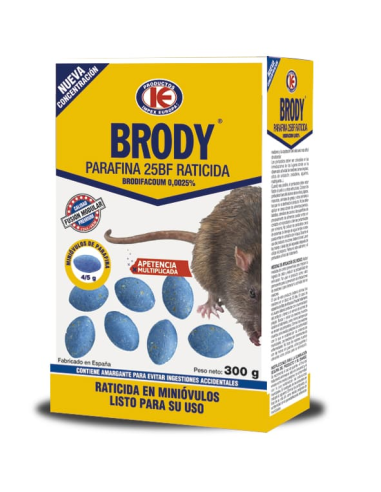 RATICIDA BRODY MINI-OVULOS 45 GRs 003 ESTUCHE...