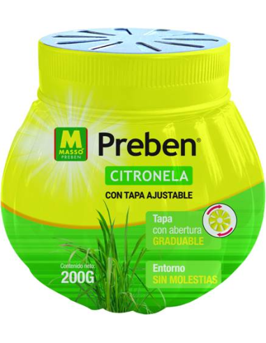 PREBEN GEL CON CITRONELA TAPA GRADUABLE 200 grs