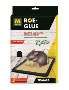 RATICIDA ROE -GLUE TRAMPA ADHESIVA  RATAS  2 ud